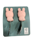 secondhand LouLou Lollipop Born to Be Wild Learning Spoon And Fork Set, Bunny