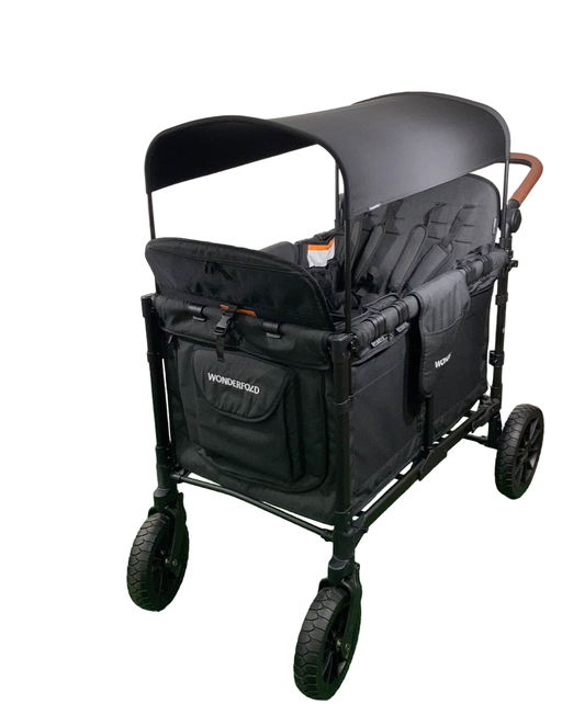 used Wonderfold W4 Luxe Quad Stroller Wagon, Volcanic Black, 2023