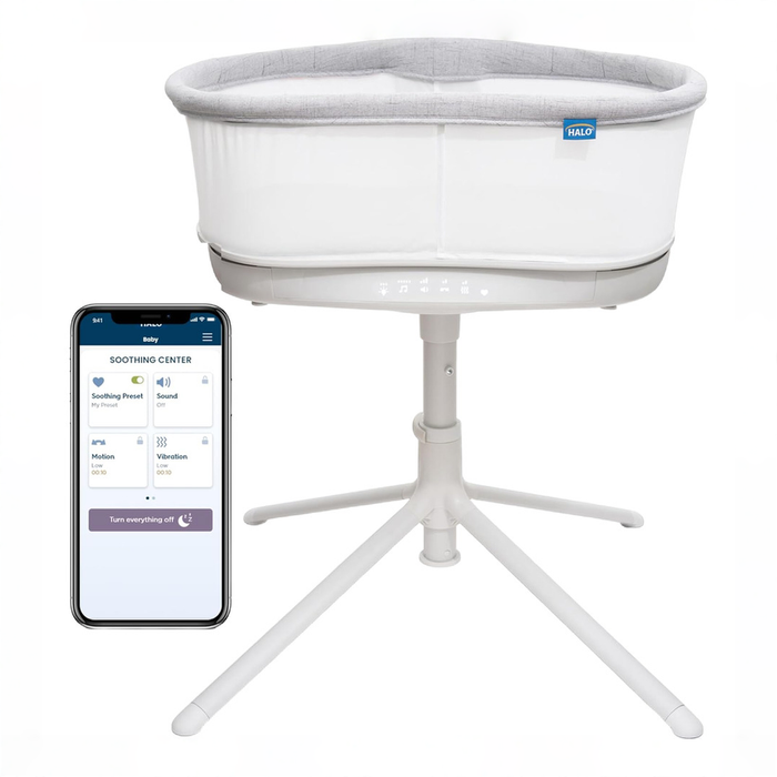 Shop Halo BassiNest Connected Swivel Sleeper 3.0, White/Grey at GoodBuy Gear