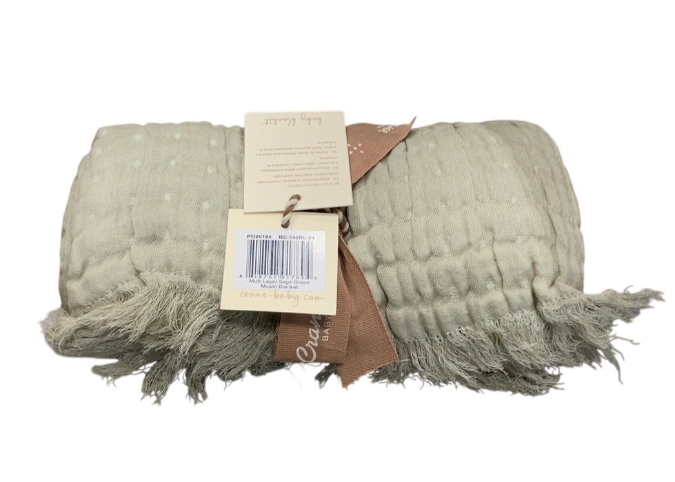 Shop Crane Baby Multi-Layer Ombre Muslin Baby Blanket, Sage Green at GoodBuy Gear