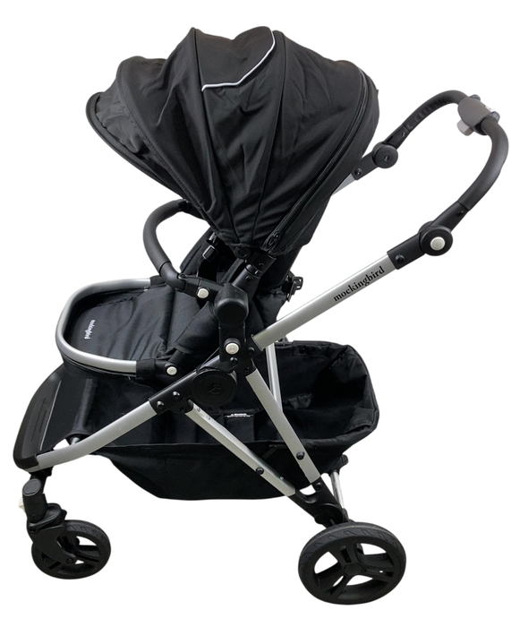 Shop Mockingbird Single to Double 2.0 Stroller, 2024, Black, Silver With Black Leather, Windowpane at GoodBuy Gear