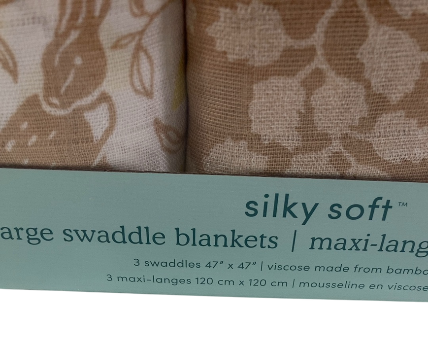 Shop Aden + Anais Silky Soft Swaddles, 3 Pack, Natural Woodland at GoodBuy Gear