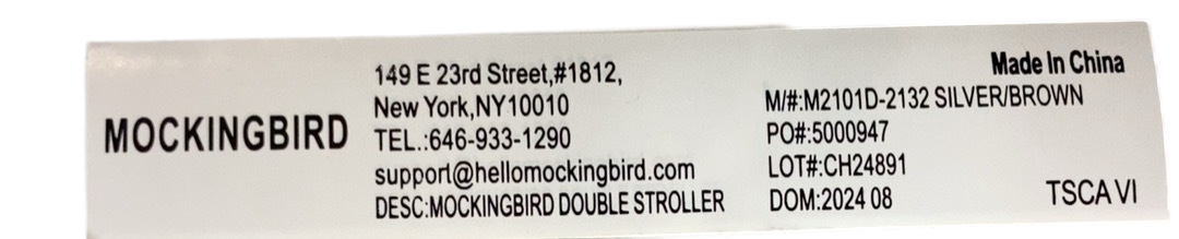 Shop Mockingbird Single to Double 2.0 Stroller, 2024, Black, Silver With Penny Leather, Windowpane at GoodBuy Gear