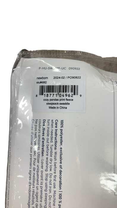 Shop Halo Micro-Fleece Swaddle , Newborn, Cozy Pandas at GoodBuy Gear