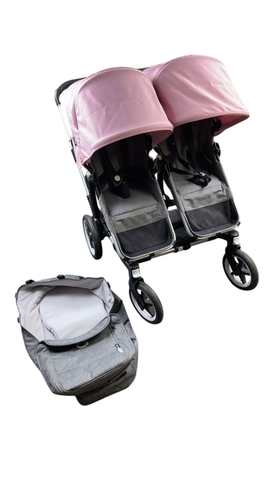 Shop Bugaboo Donkey 3 Duo Stroller, 2020, Grey Melange, Soft Pink, Aluminium at GoodBuy Gear