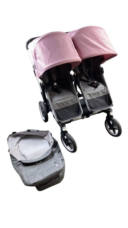 Shop Bugaboo Donkey 3 Duo Stroller, 2020, Grey Melange, Soft Pink, Aluminium at GoodBuy Gear