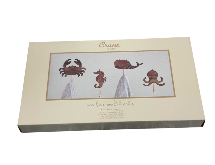 Shop Crane Baby Wooden Wall Hooks Set, Sea Life at GoodBuy Gear