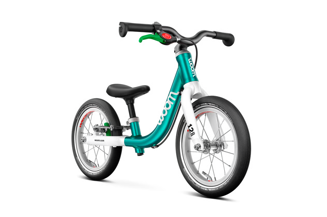 Shop Woom GO 1 Balance Bike, Metallic turquoise at GoodBuy Gear