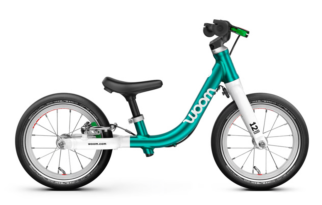 Woom GO 1 Balance Bike, Metallic turquoise