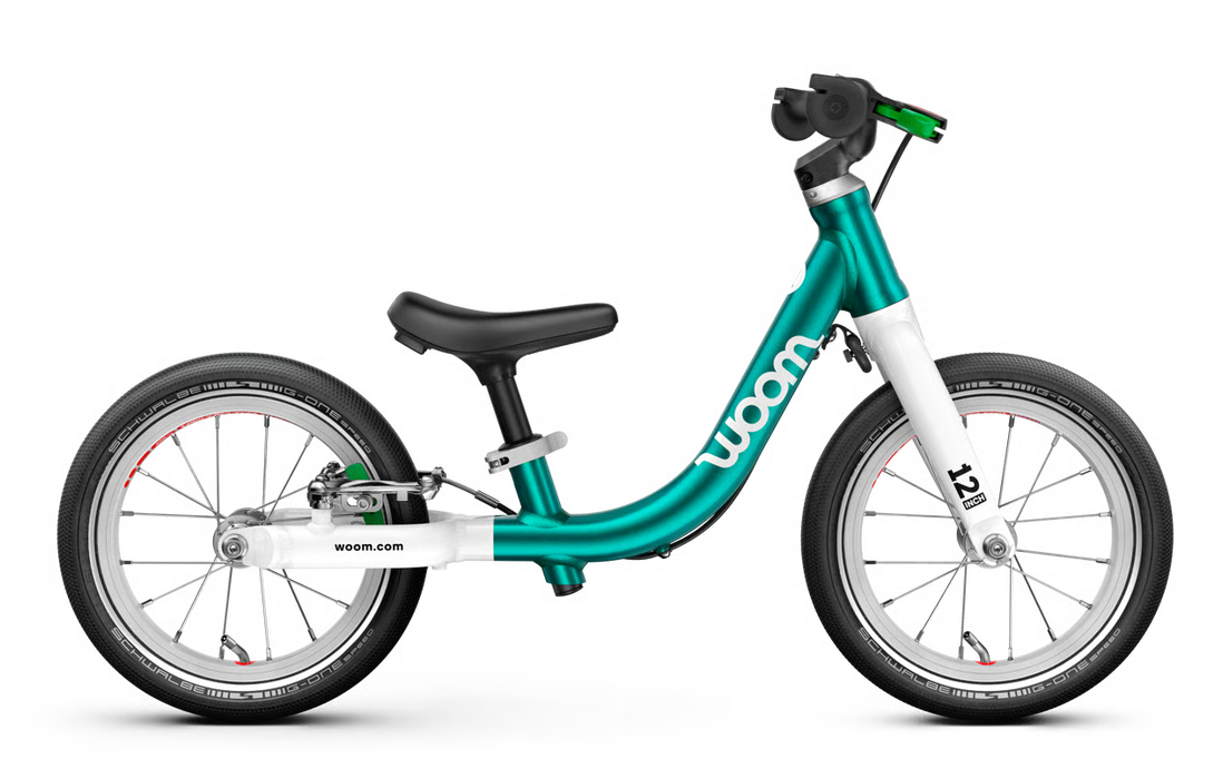 Shop Woom GO 1 Balance Bike, Metallic turquoise at GoodBuy Gear