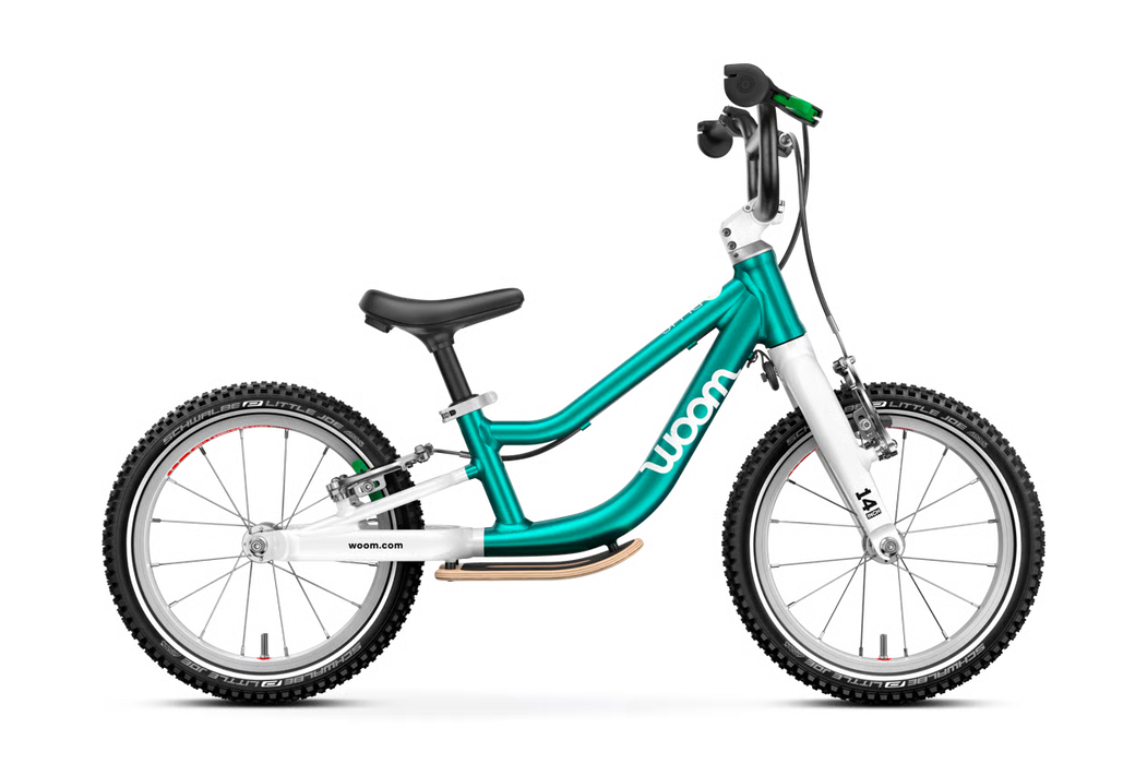 Shop Woom GO 1 Plus Balance Bike, Metalic turquoise at GoodBuy Gear