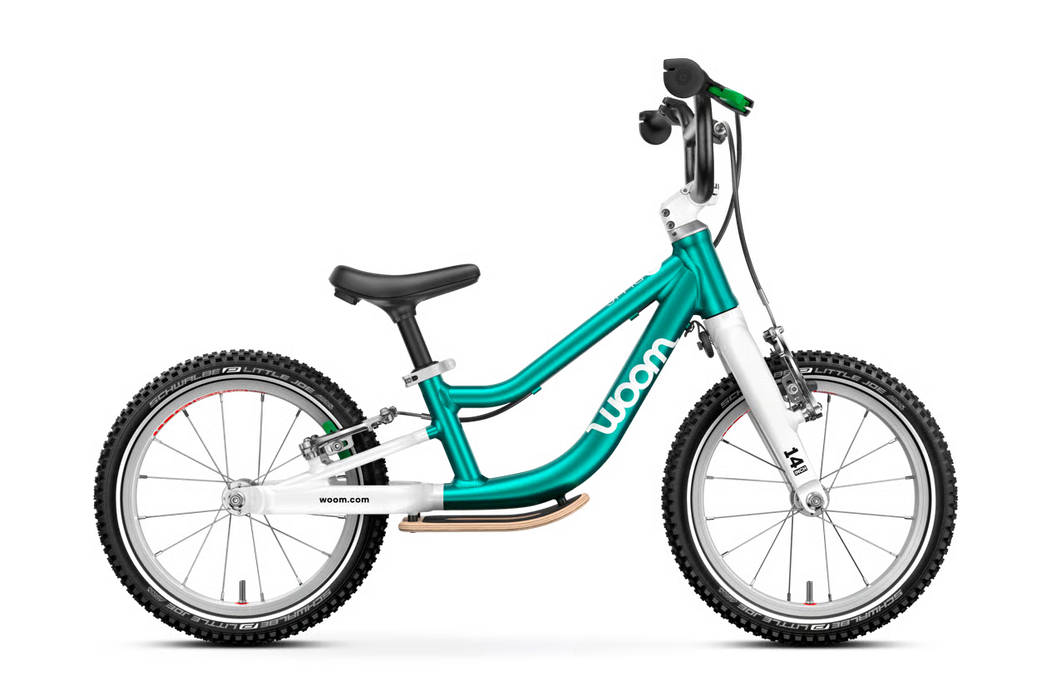 Shop Woom GO 1 Plus Balance Bike, Metalic turquoise at GoodBuy Gear