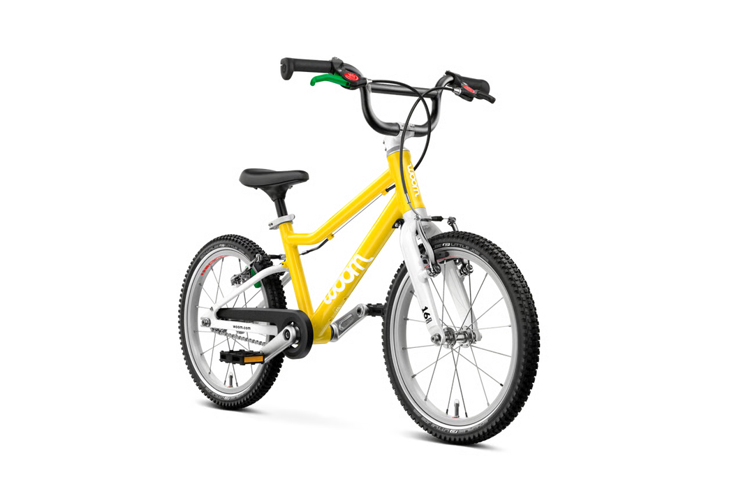 Shop Woom GO 3 Bike "16, Base Model, Vibrant yellow at GoodBuy Gear