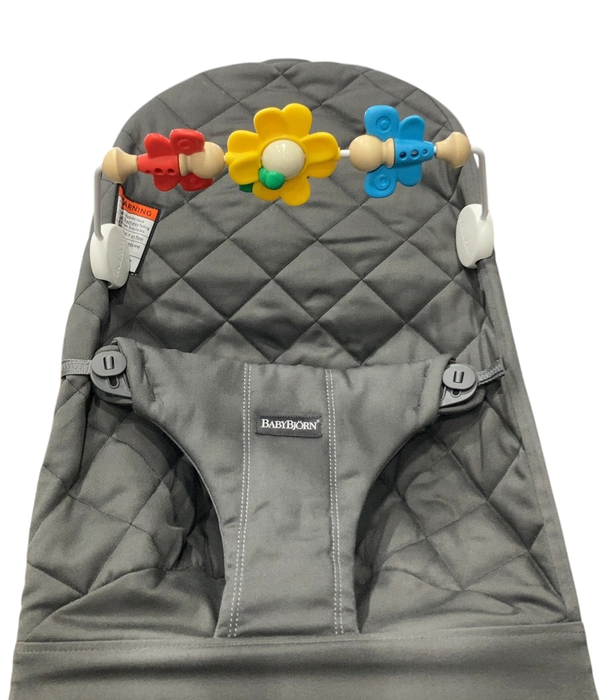 Shop BabyBjorn Bouncer Bliss Bundle With Toy Bar, Anthracite Cotton Classic Quilt, Dark Gray Frame, Flying Friends at GoodBuy Gear