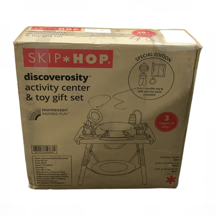 Shop Skip Hop Discoverosity Montessori-Inspired 3-Stage Activity Center & Play Table, with Toy Gift Set at GoodBuy Gear