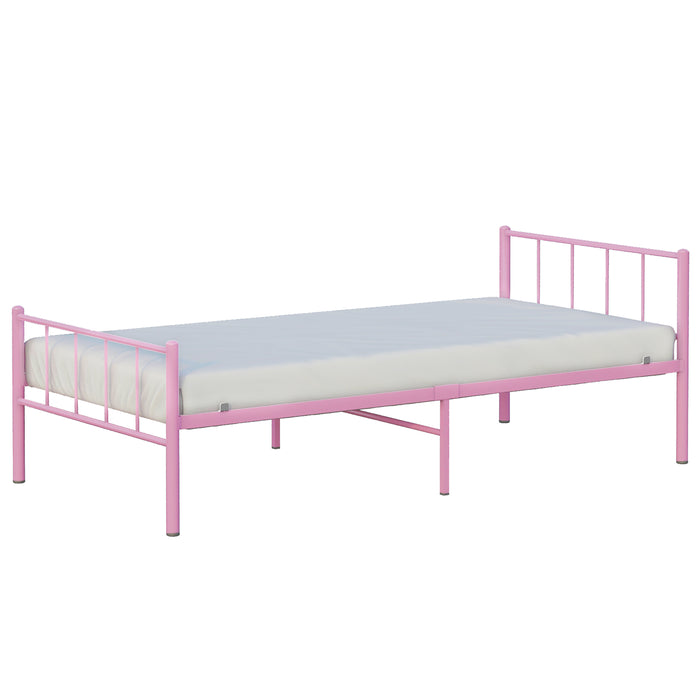 BK Furniture Austin Metal Twin Bed, Pink