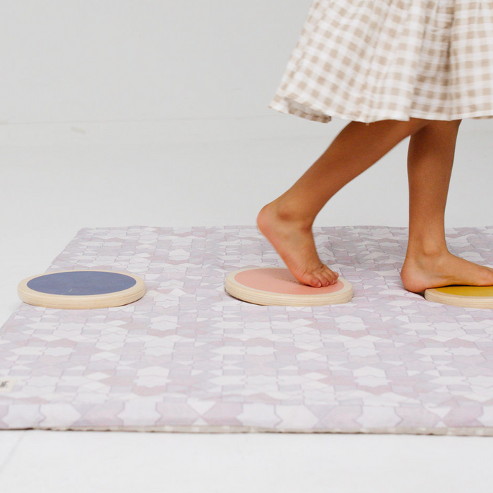 Toki Mats Padded Play Mat, Grey Mosaic Mat, Multiple Sizes