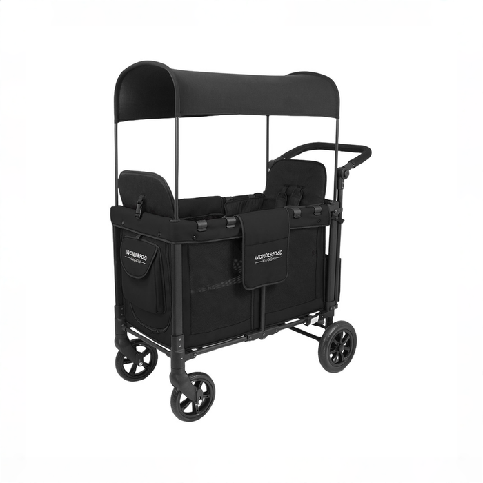Shop Wonderfold W2 Multifunctional Double Stroller Wagon, 2025, Black, Plus Model at GoodBuy Gear