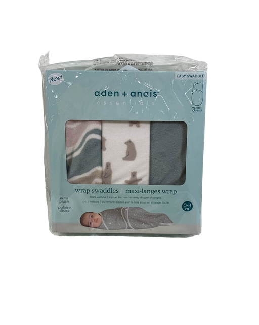 used Aden + Anais Essentials Velboa Wrap Swaddles Quick Change 3 Pack