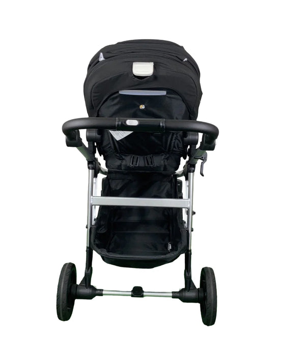 Mockingbird Single to Double 2.0 Stroller, 2025, Black, Silver With Black Leather, Watercolor Drops