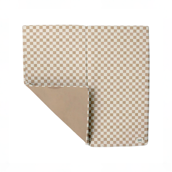 Shop Toki Kids Mega Padded Play Mat 55" x 55", Checker Toffee at GoodBuy Gear