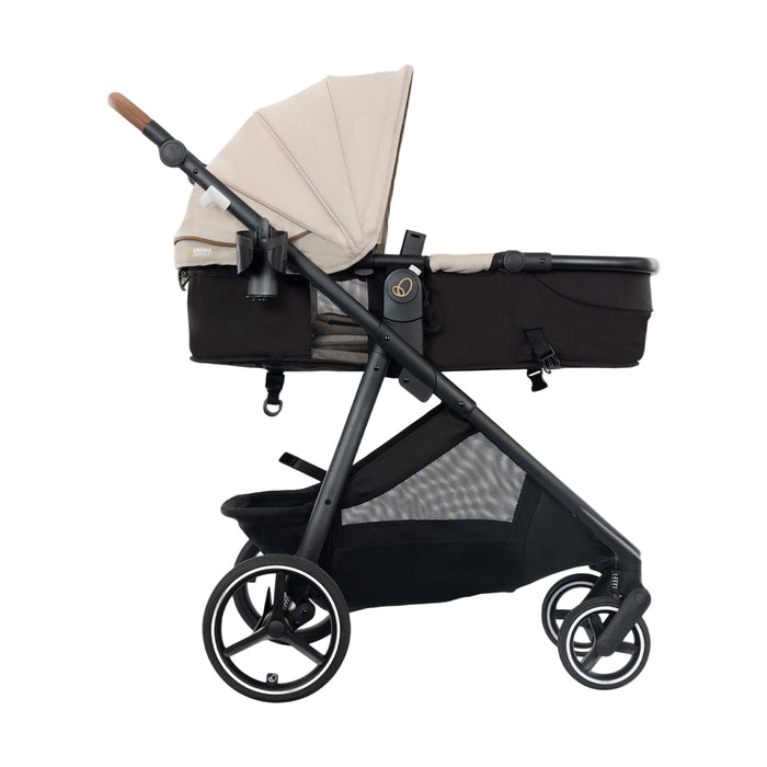 Evenflo Shyft Intuiti Travel System with Revolve180 LiteMax NXT Rotational Infant Car Seat, Champagne, 2025, Plus w/ Sensor Safe and Sensory Soothe