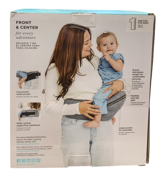 Shop Moby Padded Hip Seat Carrier, Heather grey at GoodBuy Gear