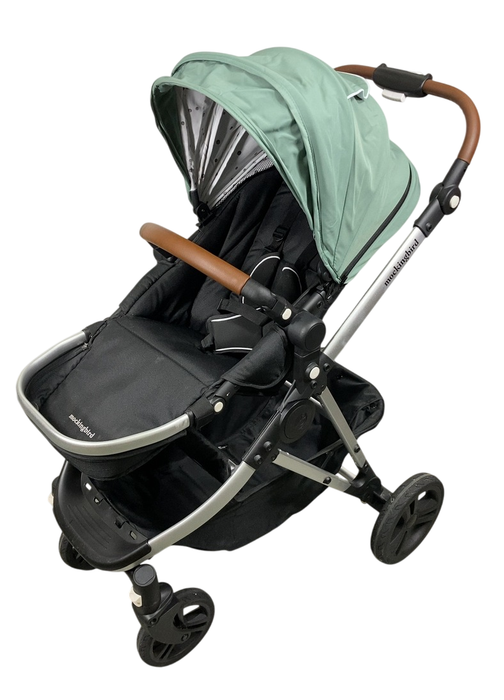 Shop Mockingbird Single 2.0 Stroller, 2024, Sage, Silver With Penny Leather, Watercolor Drops at GoodBuy Gear