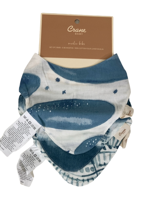 Shop Crane Baby Muslin 3 Piece Bib Set, Caspian at GoodBuy Gear