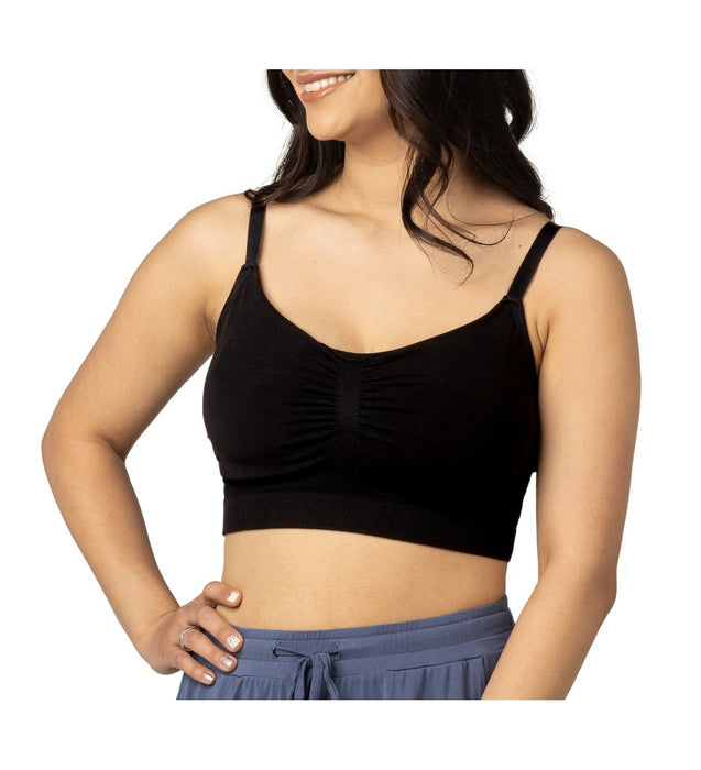 Kindred Bravely Sublime Bamboo Hands-Free Pumping Lounge & Sleep Bra, Black, Large, Regular