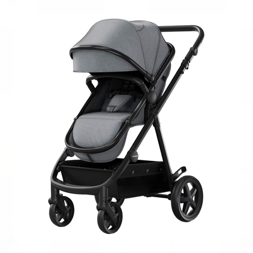 Shop Mompush Meteor 2 Stroller, 2025, Black Frame, Grey at GoodBuy Gear