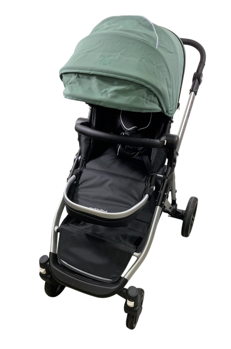 Mockingbird Single to Double 2.0 Stroller, 2025, Sage, Silver With Black Leather, Windowpane