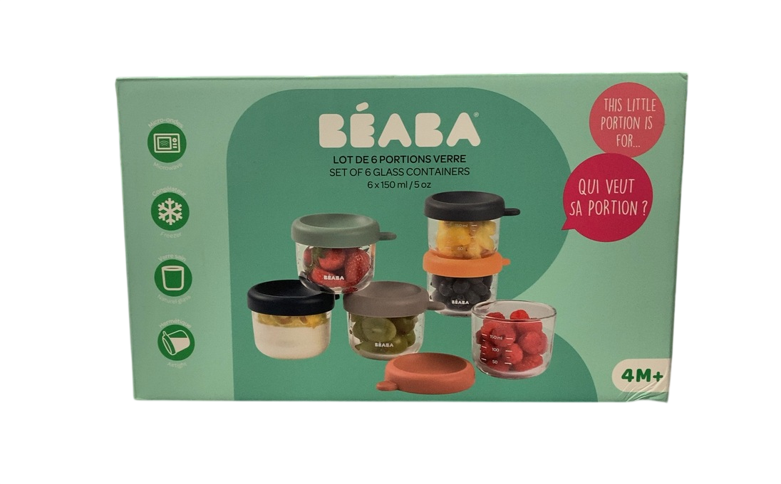 Shop Beaba 6 Pack Glass Baby Food Jars with Silicone Lids, 5 oz, Sunrise at GoodBuy Gear