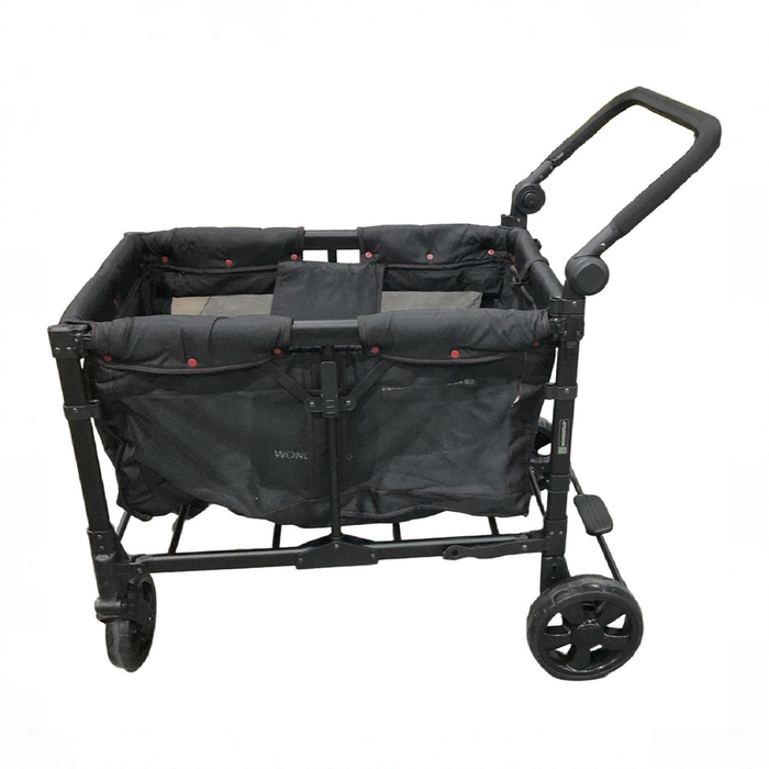 Shop Wonderfold W4 Elite Stroller Wagon, 2025, Black with Red Stitching at GoodBuy Gear