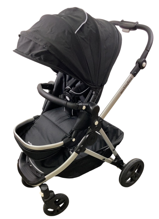 Shop Mockingbird Single 2.0 Stroller, 2024, Black, Silver With Black Leather, Watercolor Drops at GoodBuy Gear