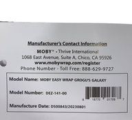 secondhand Moby Easy Wrap, Grogu's Galaxy