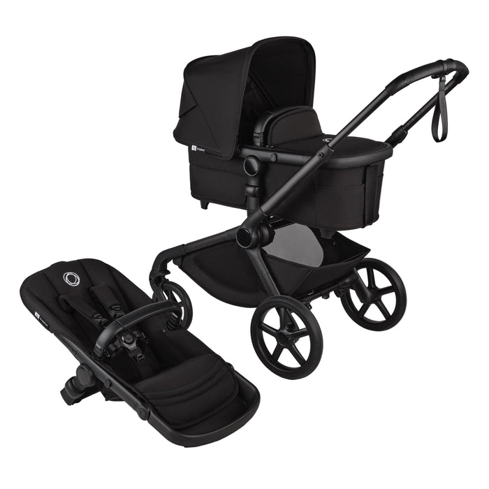 Bugaboo Kangaroo Single To Double Stroller, 2024, Black, Midnight Black, Midnight Black