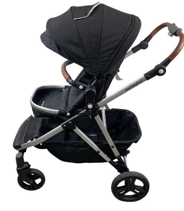 Shop Mockingbird Single to Double 2.0 Stroller, 2024, Black, Silver With Penny Leather, Watercolor Drops at GoodBuy Gear