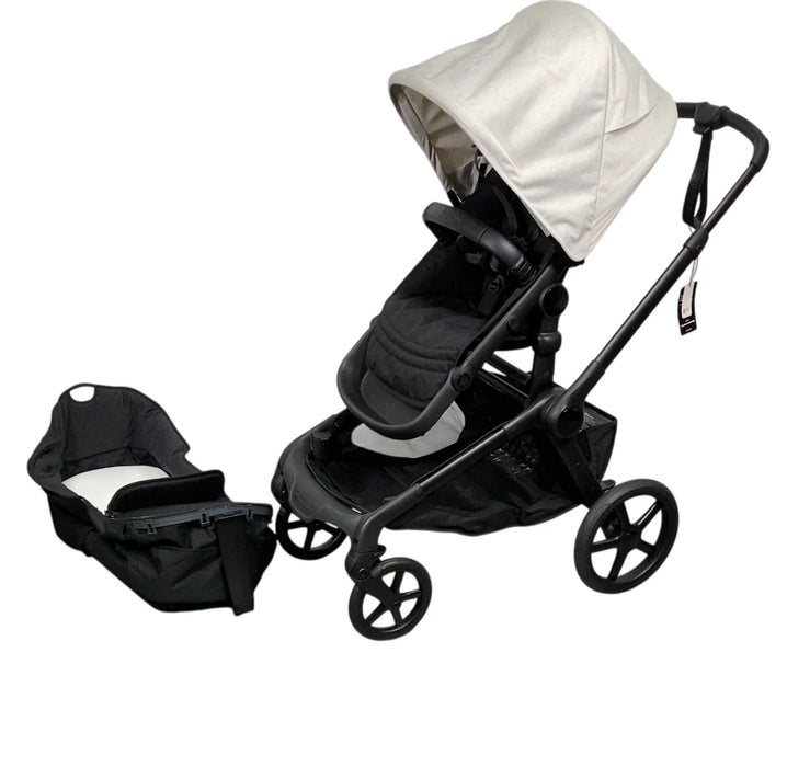 Bugaboo Kangaroo Single To Double Stroller, 2024, Black, Midnight Black, Misty White