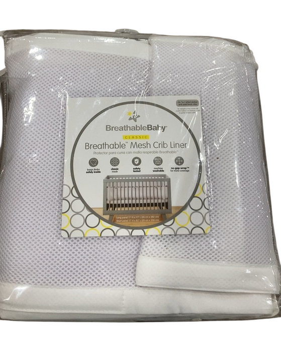 Breathable Baby Mesh Crib Liner, White, (Size 4FS Covers 3 or 4 Sides)