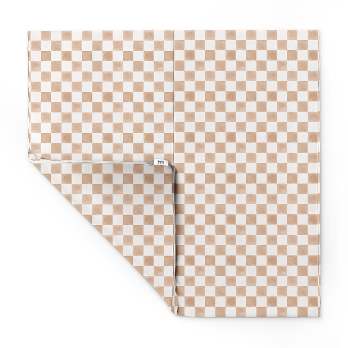 Shop Toki Kids Vegan Leather Mat Standard, Checker Toffee at GoodBuy Gear