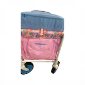 Shop Wonderfold W4 Luxe Quad Stroller Wagon, 2023, Petal Pop Fabric, White Frame with Blue Handlebar at GoodBuy Gear