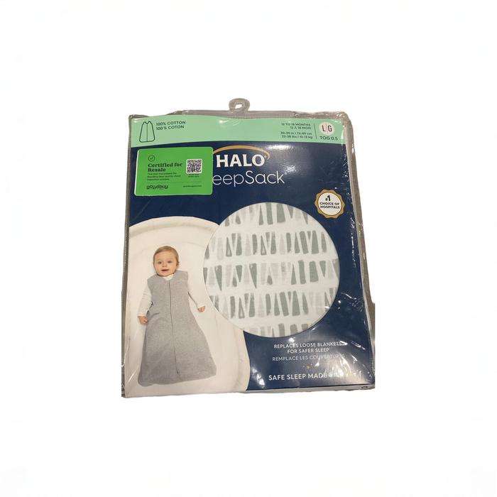 Shop DRAFT - Halo Cotton Sleepsack, Gray Squares & Triangles, Large at GoodBuy Gear