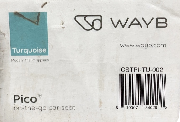 Shop WAYB Pico Portable Car Seat, 2019, Turquoise at GoodBuy Gear