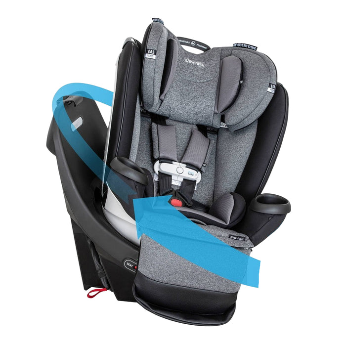 Evenflo Revolve 360 Extend All-in-one Rotational Car Seat With SensorSafe, Moonstone Gray, 2025