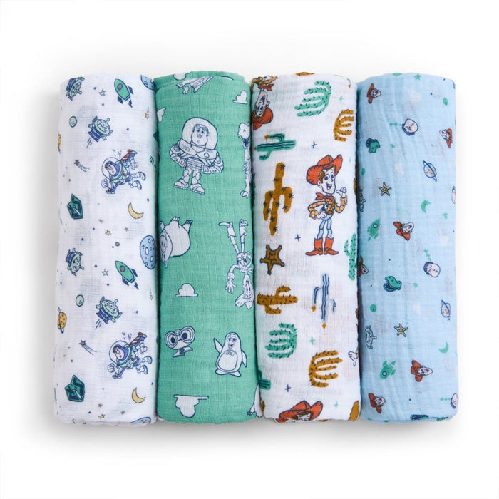 Aden + Anais Essentials Cotton Muslin Swaddle (4 Pack), Disney Toy Story