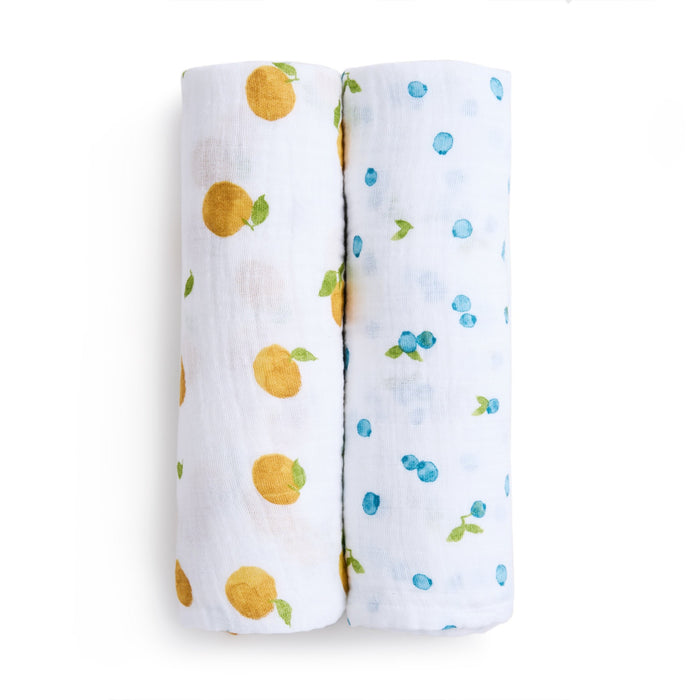 Aden + Anais Large Cotton Muslin Swaddle (2 Pack), Fresh Fruit