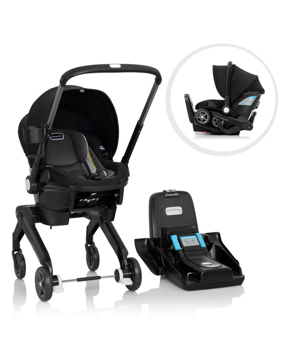 Evenflo Shyft Dual Ride Infant Car Seat Stroller Combo, 2025, Beaufort Black, Original Model