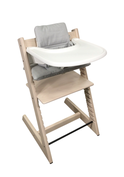 Shop Stokke Tripp Trapp High Chair Complete² + Newborn Set, Nordic Grey, Whitewash at GoodBuy Gear
