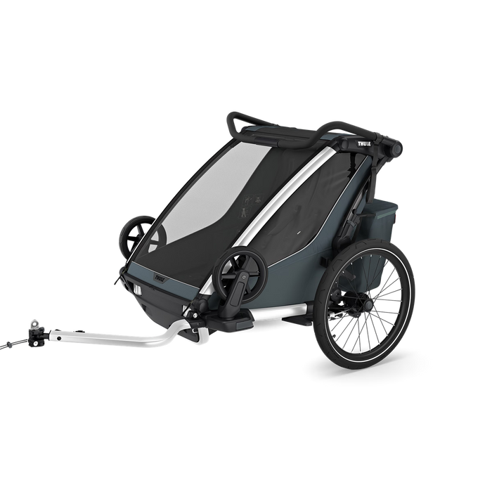 Thule Chariot Cross 2 Bike Trailer Stroller Double Seat, Dark Slate